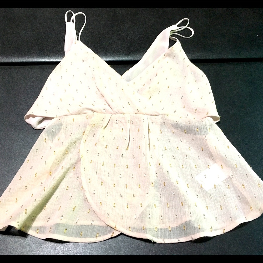 EXPRESS Flowy Cream Open Sides Zipper Back Cami SP
